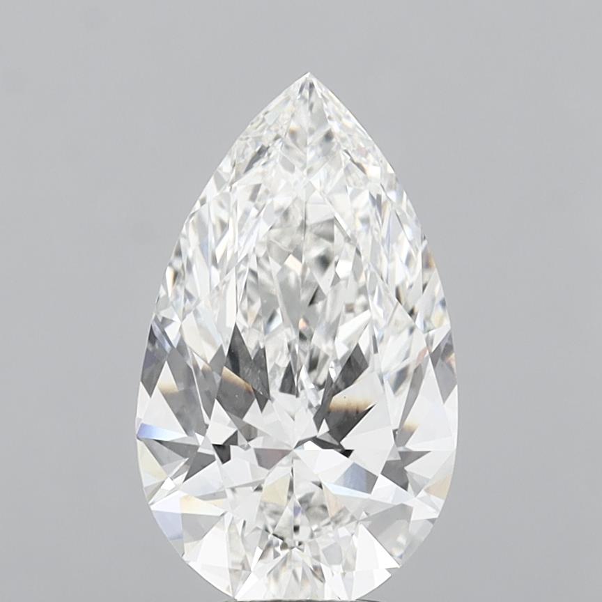 5.07 Carat Pear Shaped, Ideal Cut, F Color, VVS2 Clarity, IGI Certified Lab Grown Diamond