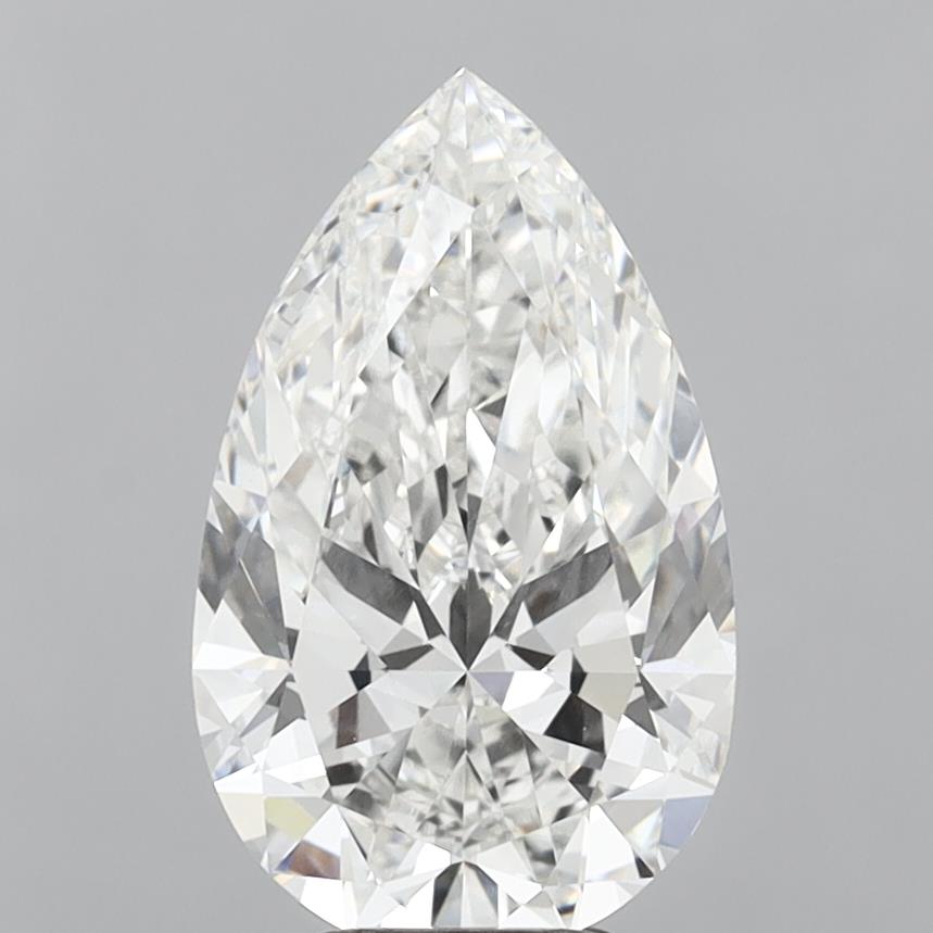 5.51 Carat Pear Shaped, Ideal Cut, F Color, VS1 Clarity, IGI Certified Lab Grown Diamond