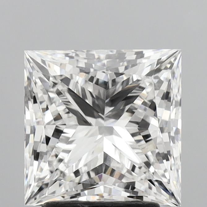 3.08 Carat Princess Shaped, Ideal Cut, E Color, VVS2 Clarity, IGI Certified Lab Grown Diamond