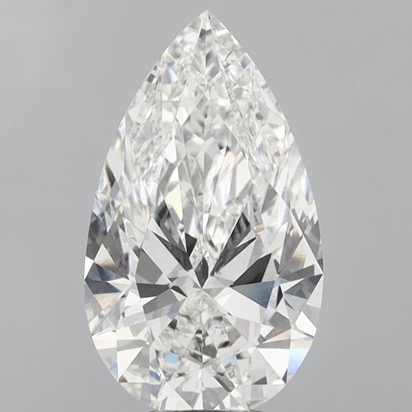 6.10 Carat Pear Shaped, Ideal Cut, F Color, VVS2 Clarity, IGI Certified Lab Grown Diamond