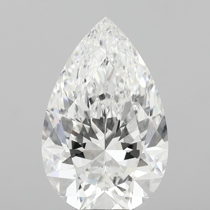 6.06 Carat Pear Shaped, Ideal Cut, F Color, VVS2 Clarity, IGI Certified Lab Grown Diamond