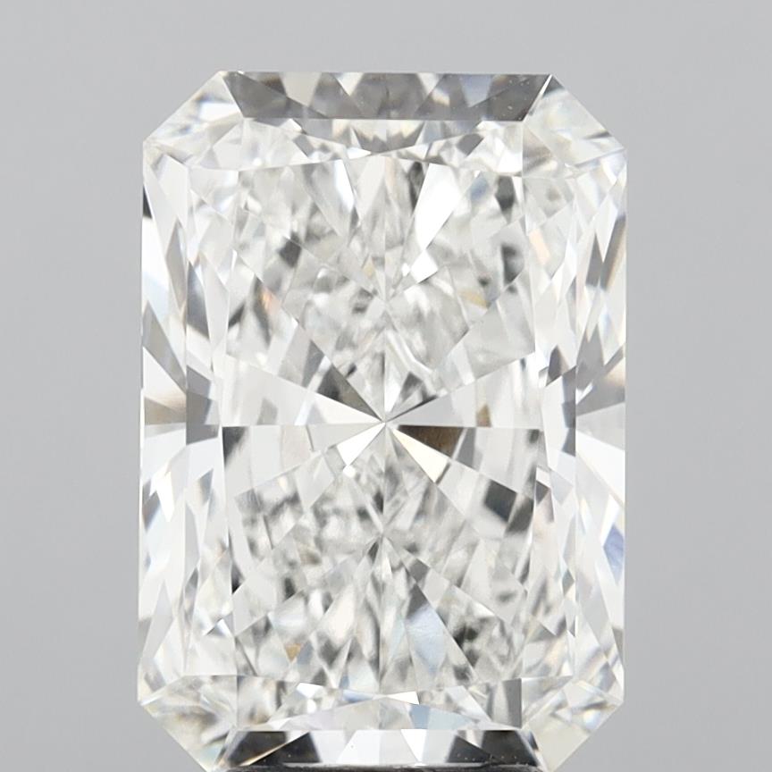 6.08 Carat Radiant Shaped, Ideal Cut, E Color, VVS2 Clarity, IGI Certified Lab Grown Diamond