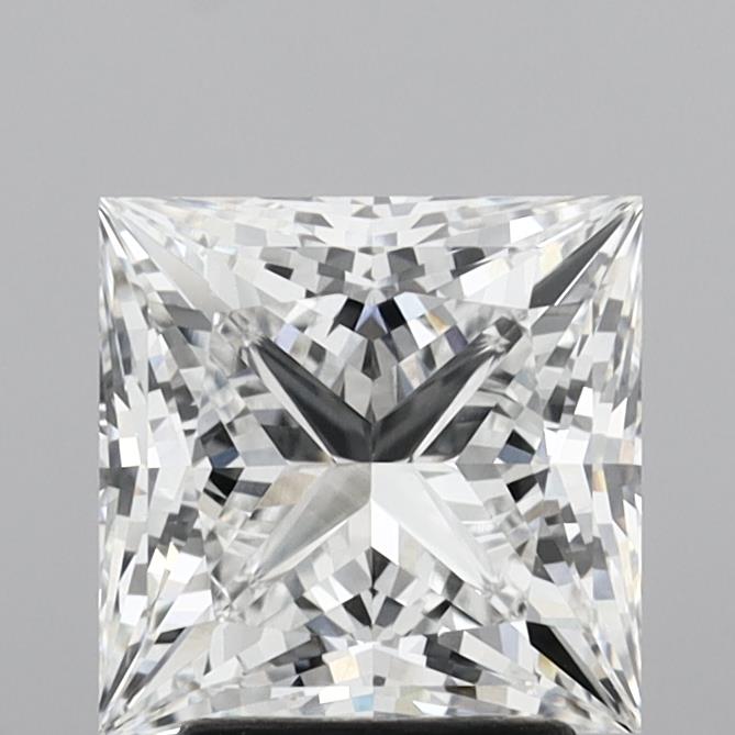 3.08 Carat Princess Shaped, Ideal Cut, E Color, VVS2 Clarity, IGI Certified Lab Grown Diamond