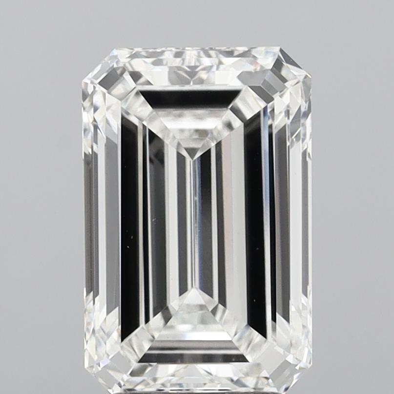 4.47 Carat Emerald Shaped, Excellent Cut, F Color, VVS2 Clarity, IGI Certified Lab Grown Diamond