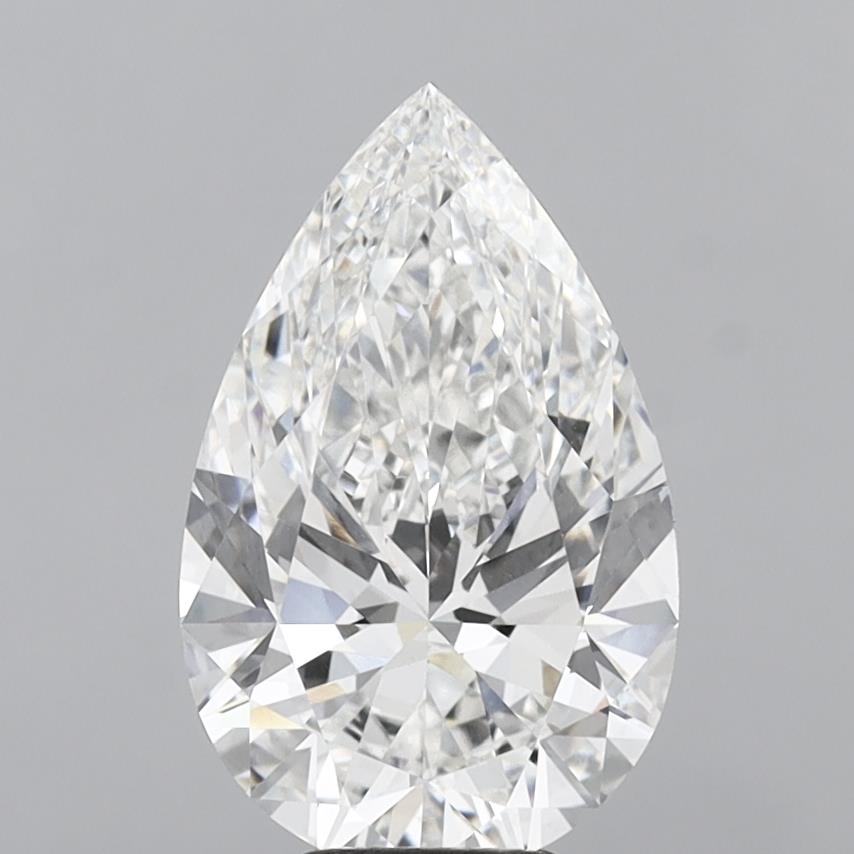 6.10 Carat Pear Shaped, Ideal Cut, F Color, VVS2 Clarity, IGI Certified Lab Grown Diamond