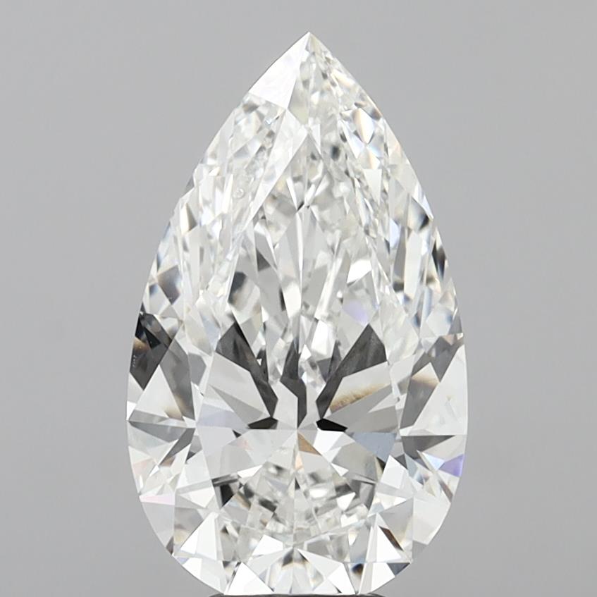 6.00 Carat Pear Shaped, Ideal Cut, F Color, VVS2 Clarity, IGI Certified Lab Grown Diamond