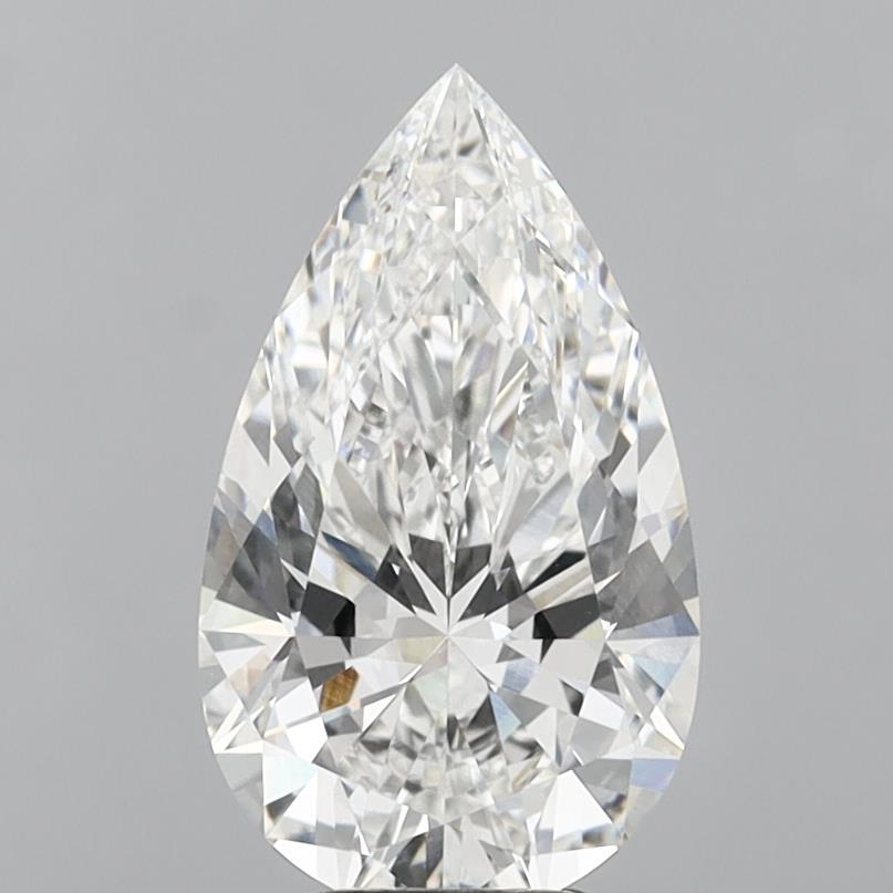 5.07 Carat Pear Shaped, Ideal Cut, F Color, VVS2 Clarity, IGI Certified Lab Grown Diamond