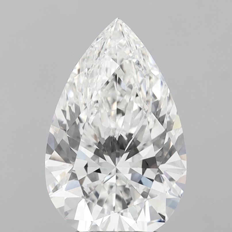 3.06 Carat Pear Shaped, Ideal Cut, F Color, VVS2 Clarity, IGI Certified Lab Grown Diamond