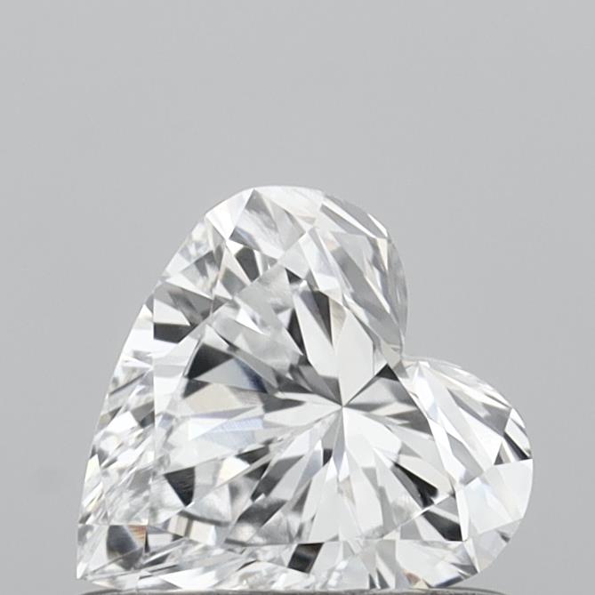 0.53 Carat Heart Shaped, Very Good Cut, D Color, VVS2 Clarity, IGI Certified Lab Grown Diamond