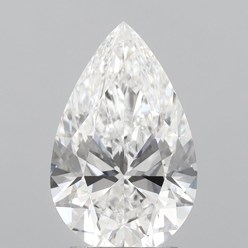 3.01 Carat Pear Shaped, Excellent Cut, D Color, VVS2 Clarity, IGI Certified Lab Grown Diamond