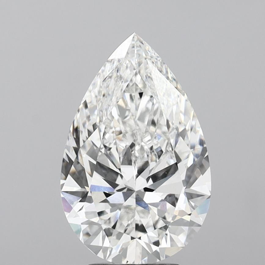 6.04 Carat Pear Shaped, Ideal Cut, E Color, VVS2 Clarity, IGI Certified Lab Grown Diamond