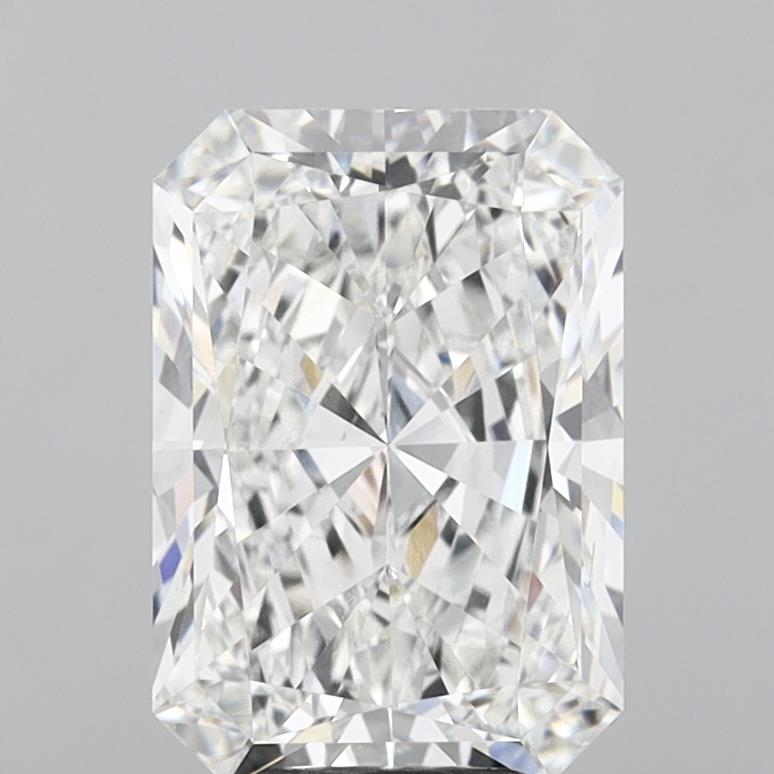 6.05 Carat Radiant Shaped, Ideal Cut, E Color, VVS2 Clarity, IGI Certified Lab Grown Diamond