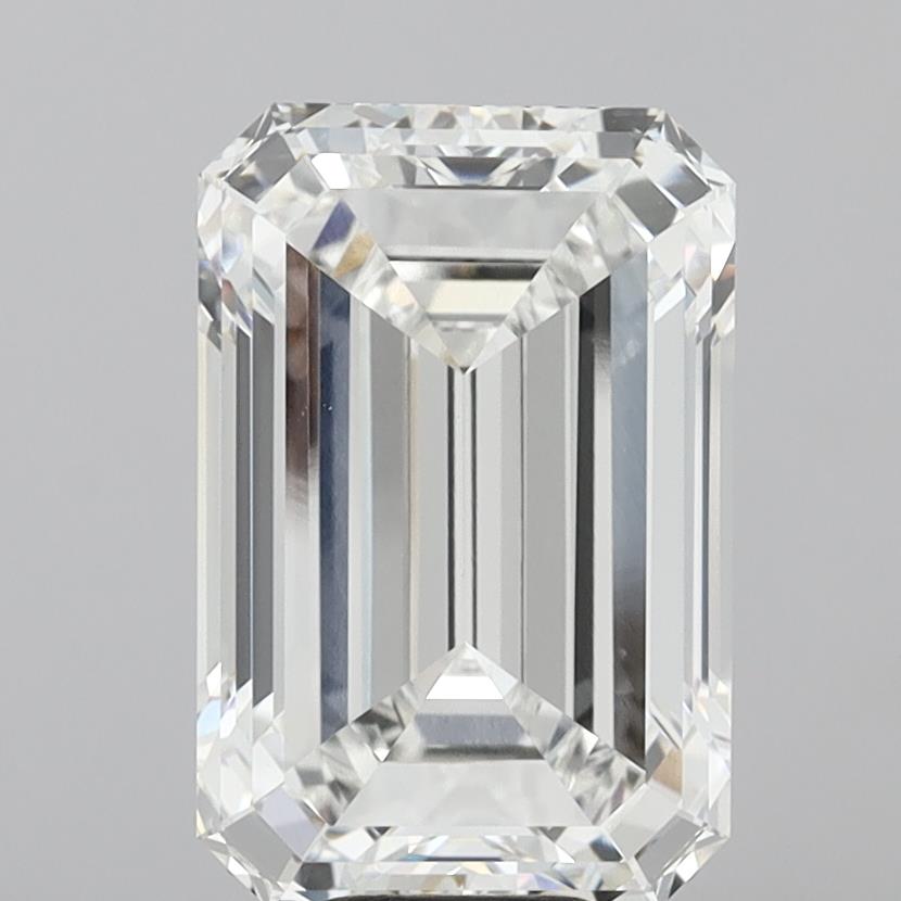 10.59 Carat Emerald Shaped, Ideal Cut, F Color, VVS2 Clarity, IGI Certified Lab Grown Diamond
