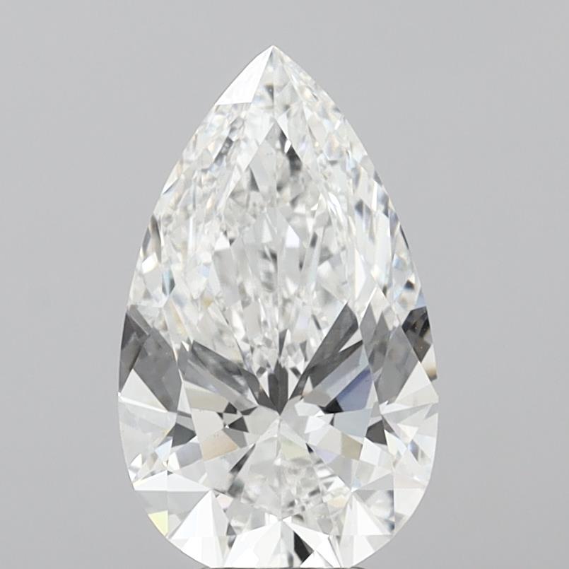 5.02 Carat Pear Shaped, Ideal Cut, F Color, VS1 Clarity, IGI Certified Lab Grown Diamond