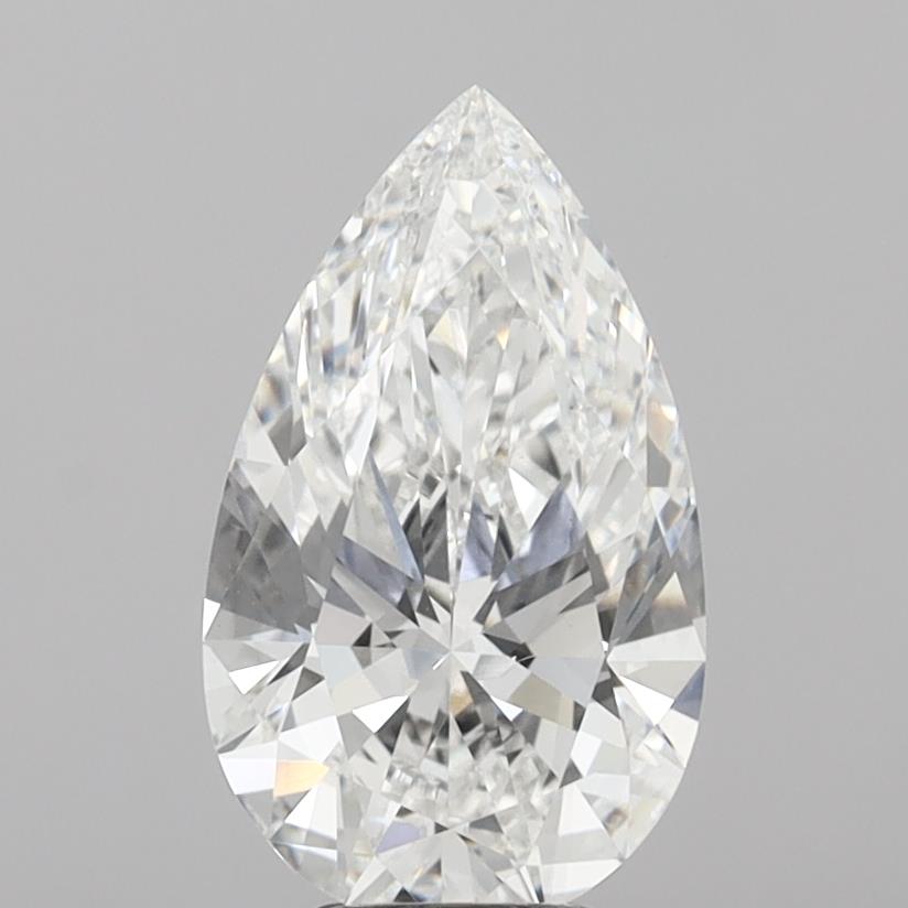 5.09 Carat Pear Shaped, Ideal Cut, F Color, VVS2 Clarity, IGI Certified Lab Grown Diamond