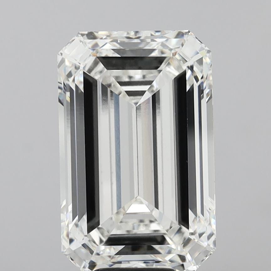 11.01 Carat Emerald Shaped, Ideal Cut, F Color, VVS2 Clarity, IGI Certified Lab Grown Diamond