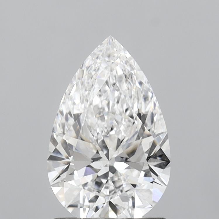 1.42 Carat Pear Shaped, Ideal Cut, D Color, VS2 Clarity, IGI Certified Lab Grown Diamond