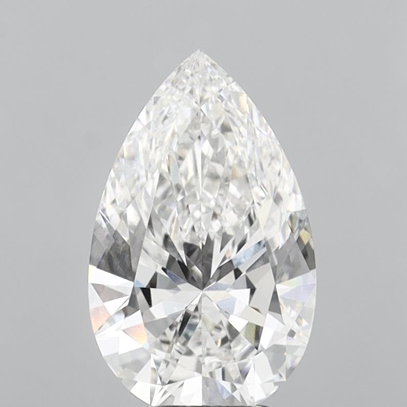 4.50 Carat Pear Shaped, Ideal Cut, F Color, VVS2 Clarity, IGI Certified Lab Grown Diamond