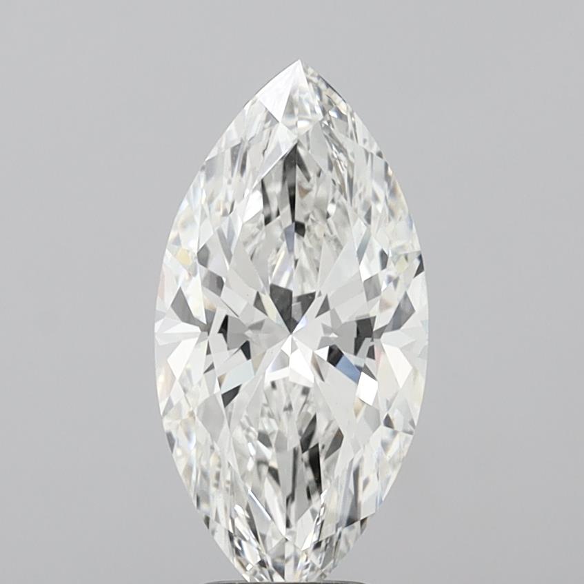 4.03 Carat Marquise Shaped, Ideal Cut, F Color, VVS2 Clarity, IGI Certified Lab Grown Diamond