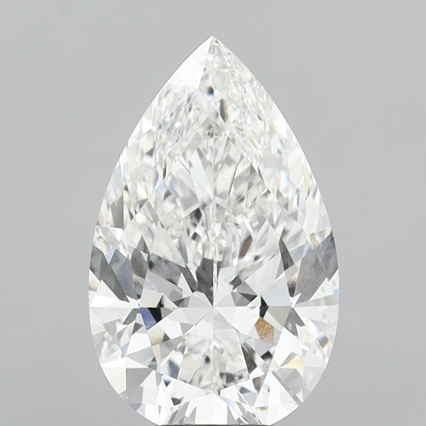 6.08 Carat Pear Shaped, Ideal Cut, E Color, VS1 Clarity, IGI Certified Lab Grown Diamond