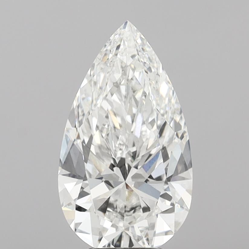 5.07 Carat Pear Shaped, Ideal Cut, F Color, VVS2 Clarity, IGI Certified Lab Grown Diamond