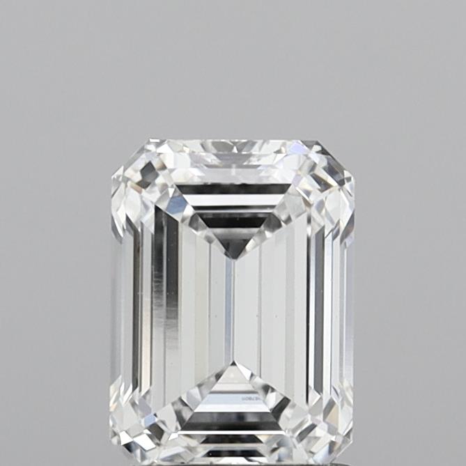 1.59 Carat Emerald Shaped, Ideal Cut, D Color, VVS2 Clarity, IGI Certified Lab Grown Diamond