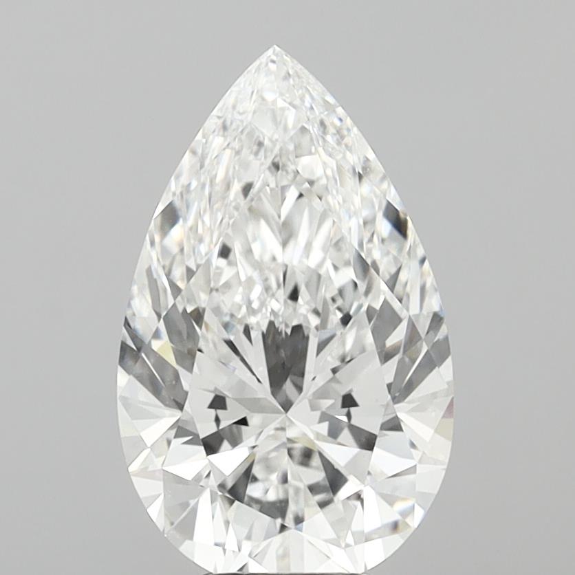 6.07 Carat Pear Shaped, Ideal Cut, E Color, VVS2 Clarity, IGI Certified Lab Grown Diamond