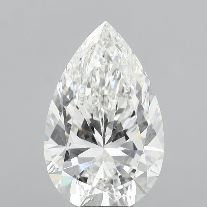 6.01 Carat Pear Shaped, Excellent Cut, F Color, VS1 Clarity, IGI Certified Lab Grown Diamond