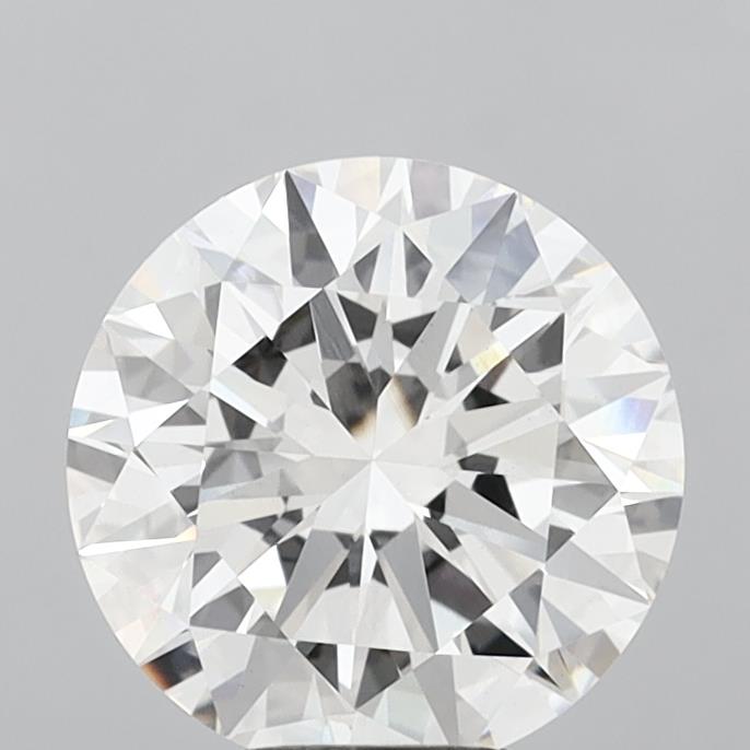 6.02 Carat Round Shaped, Excellent Cut, F Color, VVS2 Clarity, IGI Certified Lab Grown Diamond