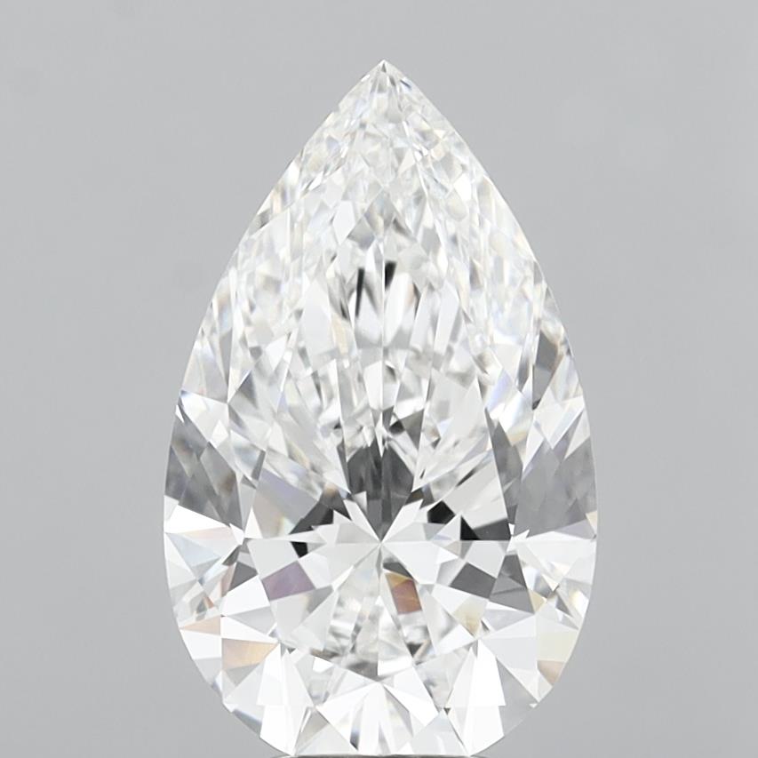 4.95 Carat Pear Shaped, Ideal Cut, E Color, VVS2 Clarity, IGI Certified Lab Grown Diamond
