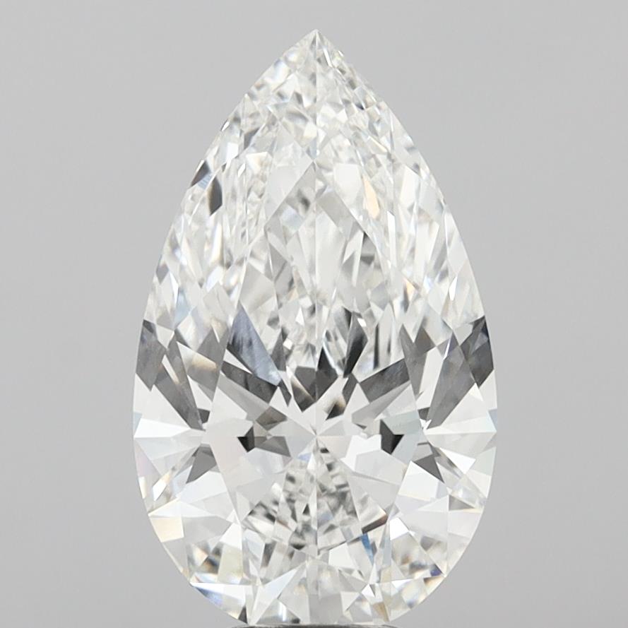 7.08 Carat Pear Shaped, Ideal Cut, F Color, VVS2 Clarity, IGI Certified Lab Grown Diamond