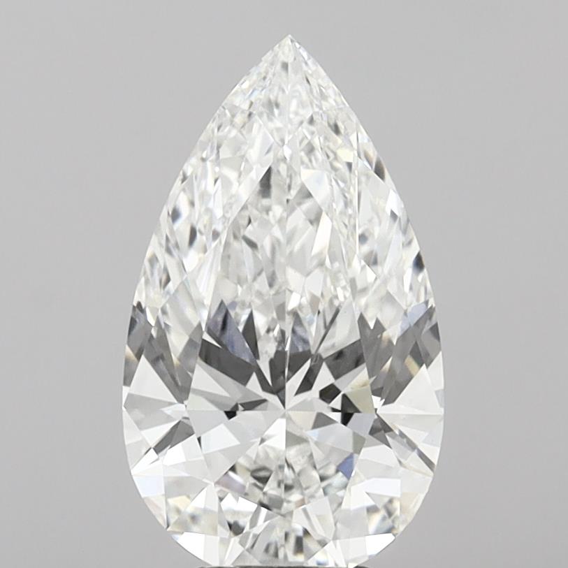 5.06 Carat Pear Shaped, Ideal Cut, F Color, VS1 Clarity, IGI Certified Lab Grown Diamond
