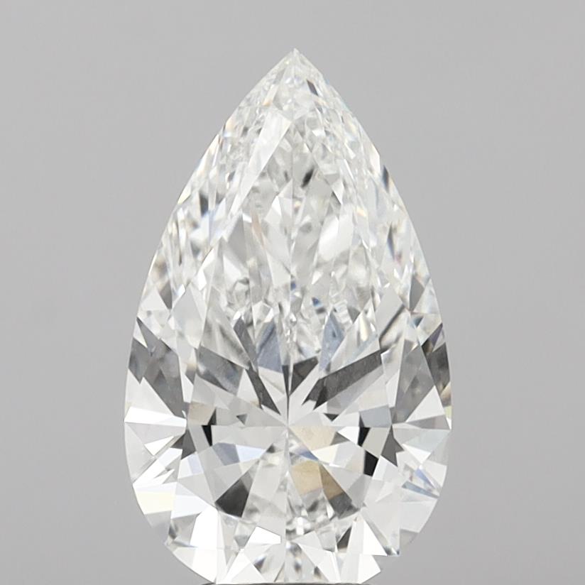 5.05 Carat Pear Shaped, Ideal Cut, F Color, VVS2 Clarity, IGI Certified Lab Grown Diamond