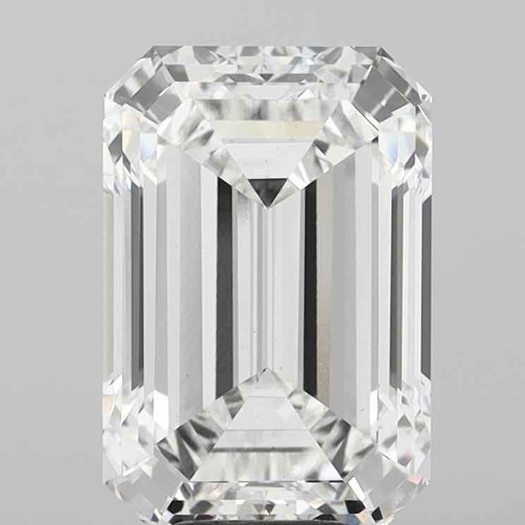 9.07 Carat Emerald Shaped, Ideal Cut, F Color, VVS2 Clarity, IGI Certified Lab Grown Diamond