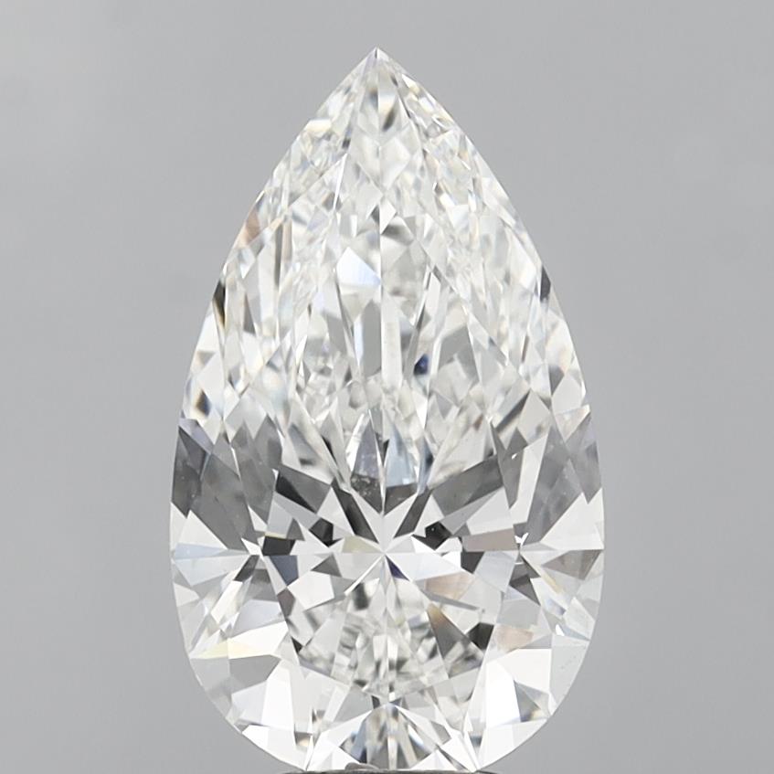 6.06 Carat Pear Shaped, Ideal Cut, F Color, VVS2 Clarity, IGI Certified Lab Grown Diamond