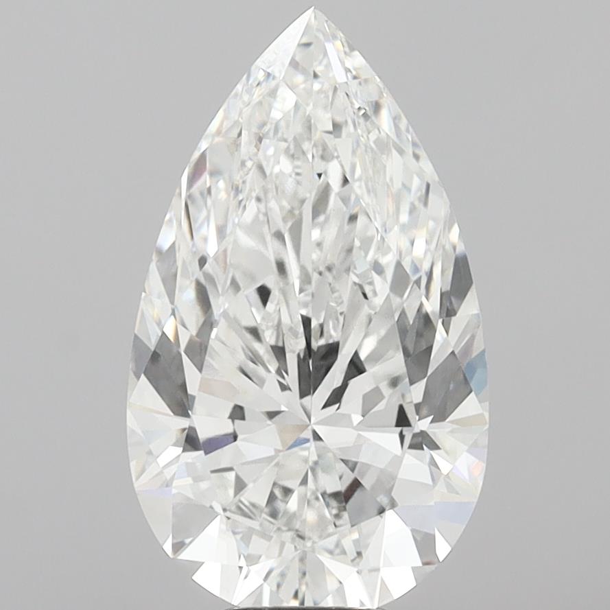8.08 Carat Pear Shaped, Ideal Cut, F Color, VVS2 Clarity, IGI Certified Lab Grown Diamond