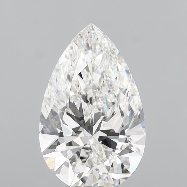 3.50 Carat Pear Shaped, Ideal Cut, F Color, VVS2 Clarity, IGI Certified Lab Grown Diamond