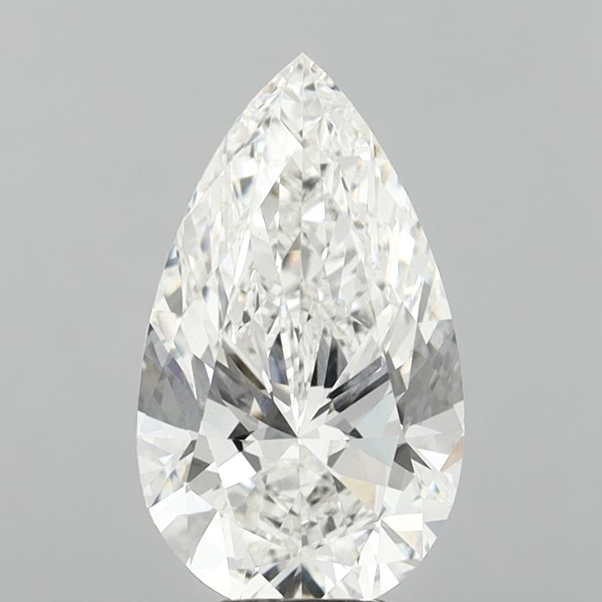 6.07 Carat Pear Shaped, Ideal Cut, F Color, VS1 Clarity, IGI Certified Lab Grown Diamond