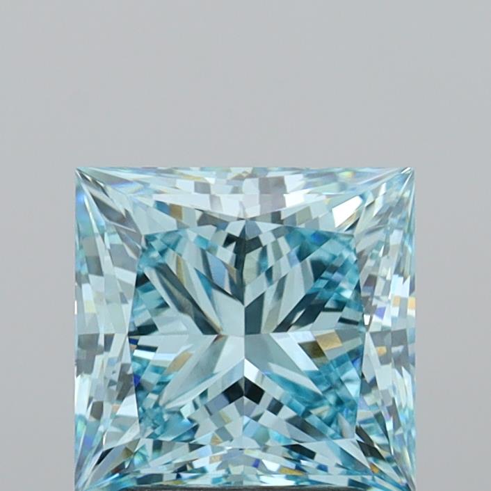 2.85 Carat Princess Shaped, Ideal Cut, VVS2 Clarity, IGI Certified Lab Grown Diamond