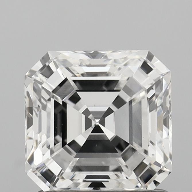 1.50 Carat Asscher Shaped, Ideal Cut, E Color, VS1 Clarity, IGI Certified Lab Grown Diamond