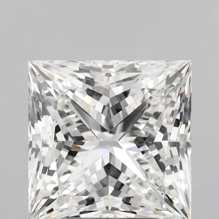 4.09 Carat Princess Shaped, Ideal Cut, F Color, VVS2 Clarity, IGI Certified Lab Grown Diamond