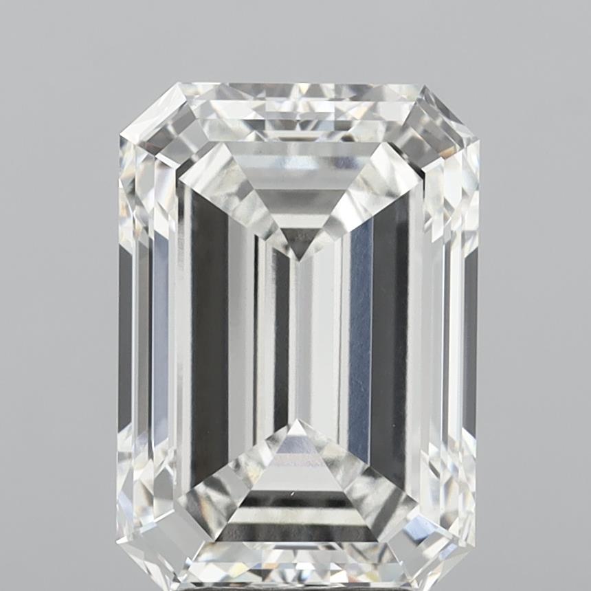 5.58 Carat Emerald Shaped, Ideal Cut, F Color, VVS2 Clarity, IGI Certified Lab Grown Diamond