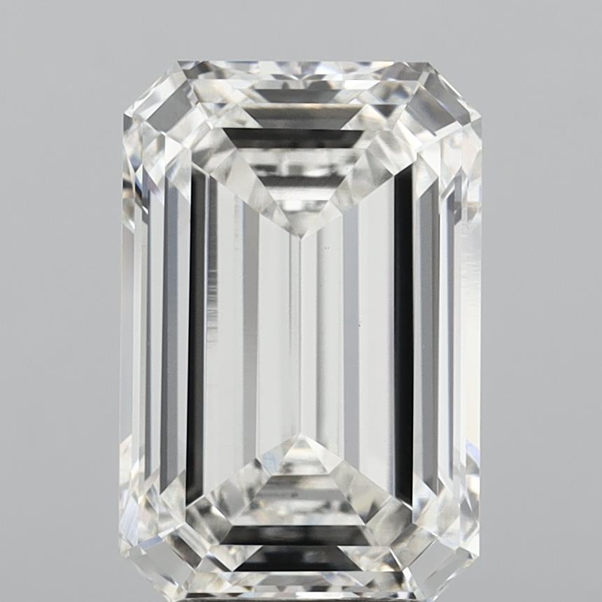 5.57 Carat Emerald Shaped, Ideal Cut, F Color, VVS2 Clarity, IGI Certified Lab Grown Diamond