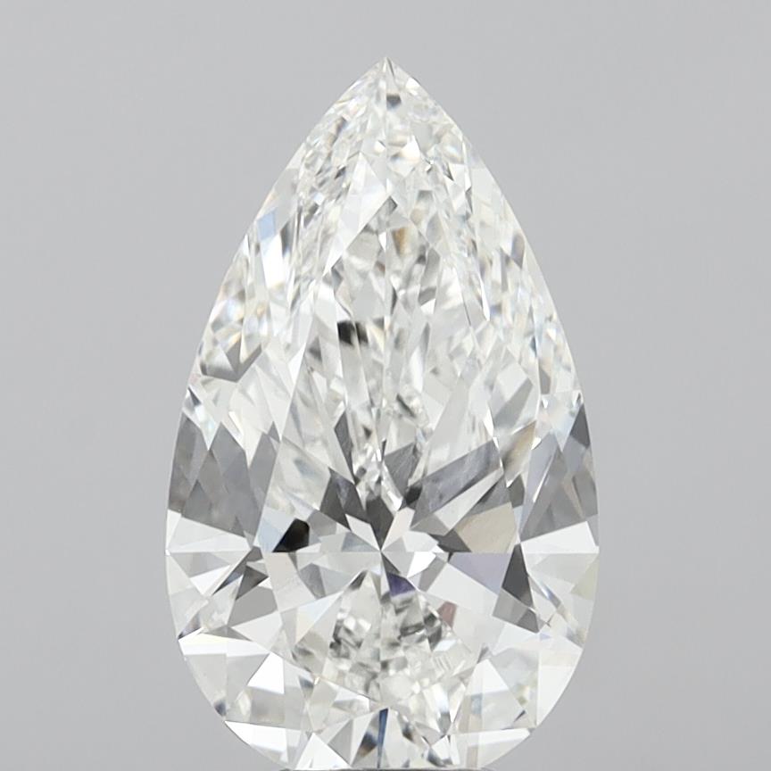 6.08 Carat Pear Shaped, Ideal Cut, F Color, VVS2 Clarity, IGI Certified Lab Grown Diamond