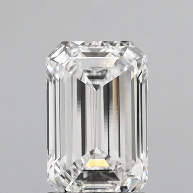 1.75 Carat Emerald Shaped, Ideal Cut, E Color, VS2 Clarity, IGI Certified Lab Grown Diamond
