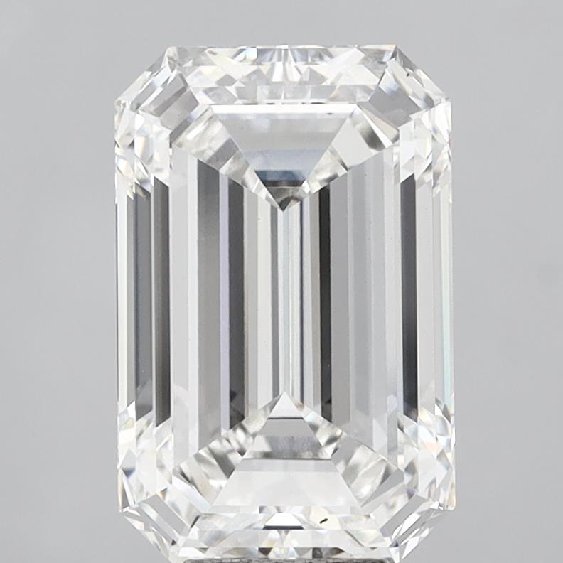 9.48 Carat Emerald Shaped, Ideal Cut, F Color, VS1 Clarity, IGI Certified Lab Grown Diamond