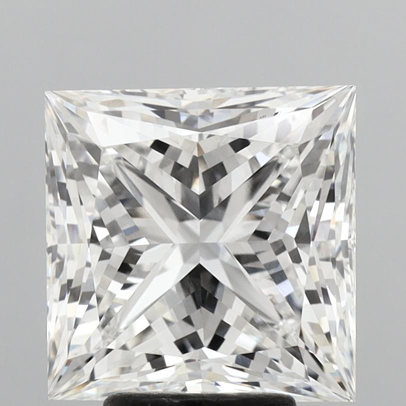 5.70 Carat Princess Shaped, Ideal Cut, F Color, VVS2 Clarity, IGI Certified Lab Grown Diamond