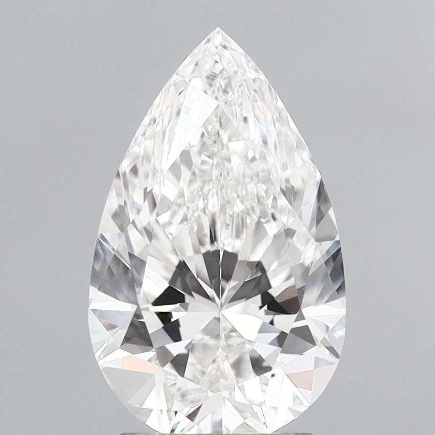 3.02 Carat Pear Shaped, Ideal Cut, E Color, VVS2 Clarity, IGI Certified Lab Grown Diamond