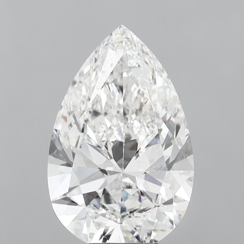 5.08 Carat Pear Shaped, Ideal Cut, E Color, VVS2 Clarity, IGI Certified Lab Grown Diamond