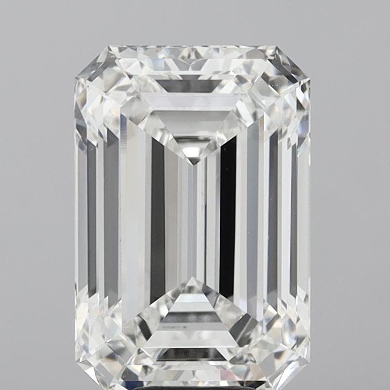 9.05 Carat Emerald Shaped, Ideal Cut, F Color, VVS2 Clarity, IGI Certified Lab Grown Diamond